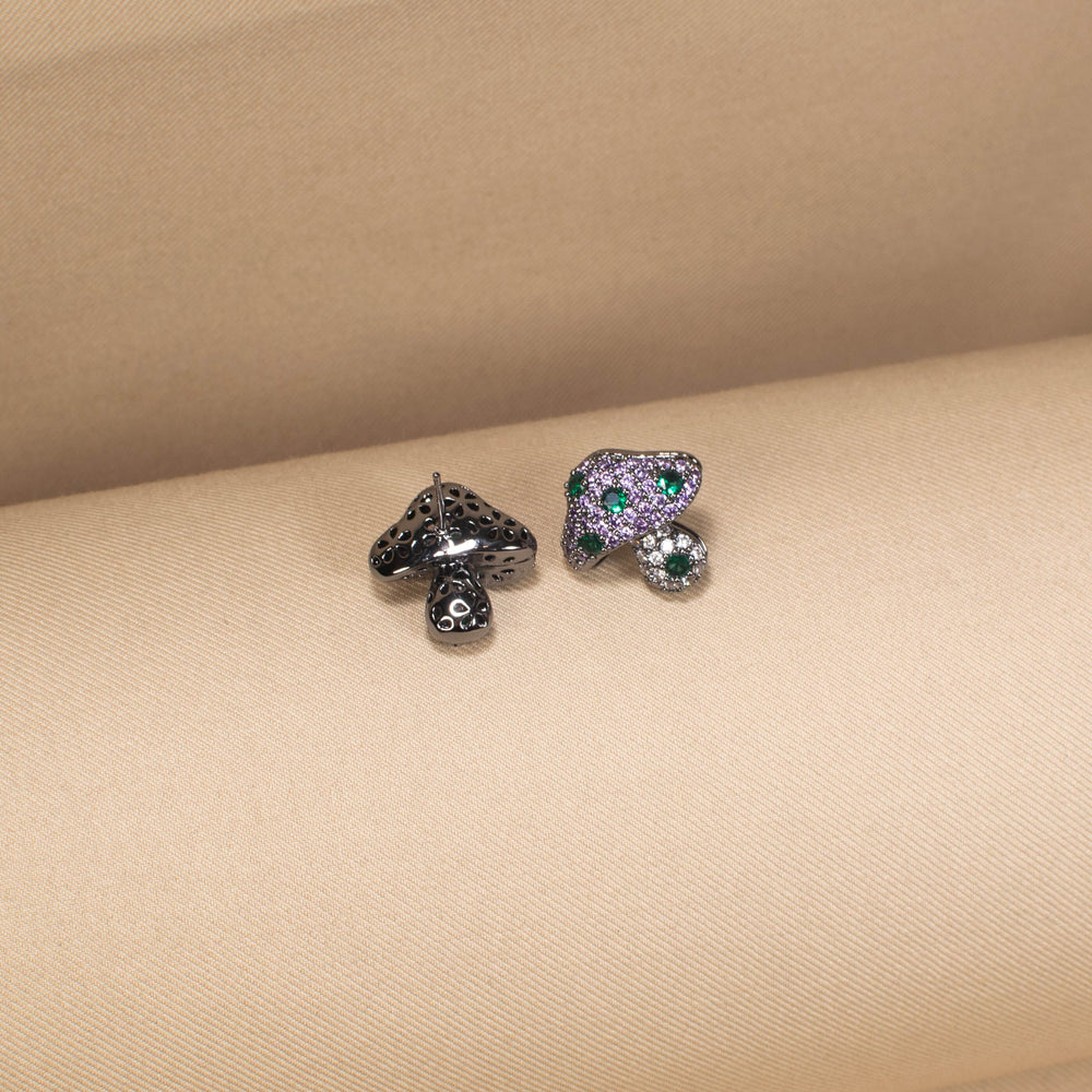 The Magic Mushroom Sparkle Studs - Green
