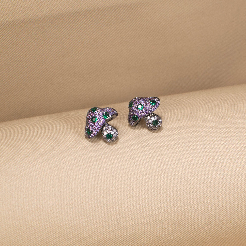 The Magic Mushroom Sparkle Studs - Green