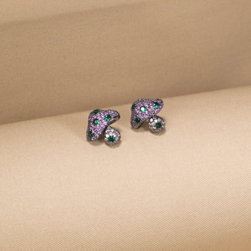 The Magic Mushroom Sparkle Studs - Green