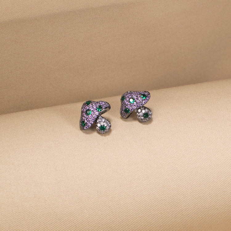 The Magic Mushroom Sparkle Studs - Green