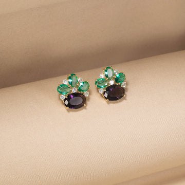 The Midnight Teal Cluster Studs