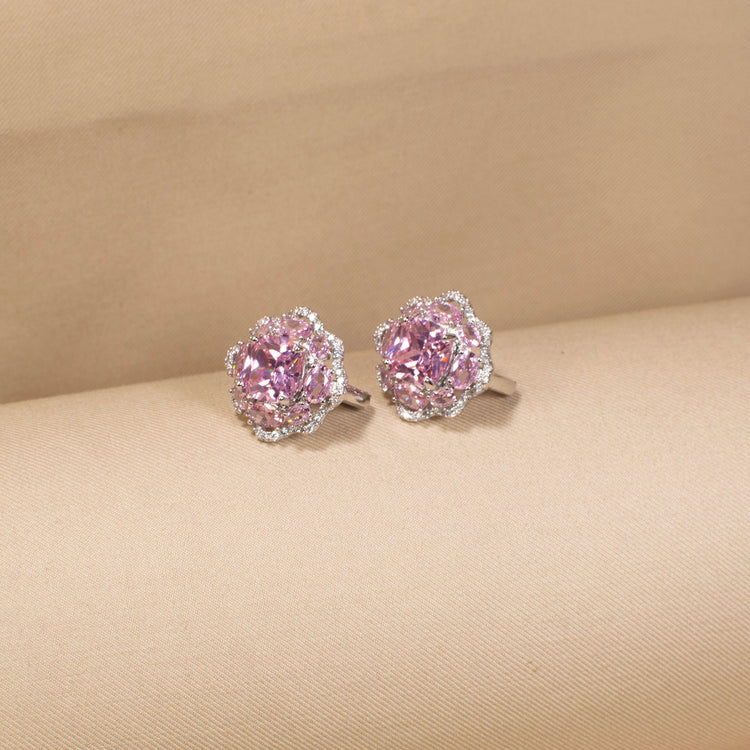 The Pink Peony Sparkle Studs