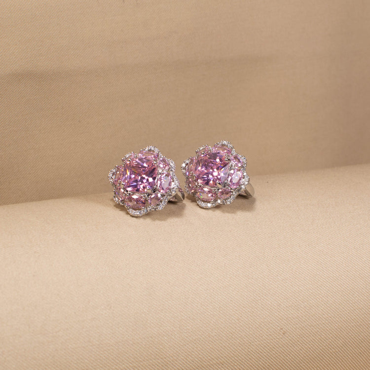 The Pink Peony Sparkle Studs