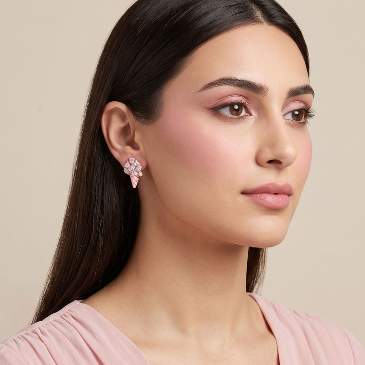 The Pink Scoop Delight Earrings