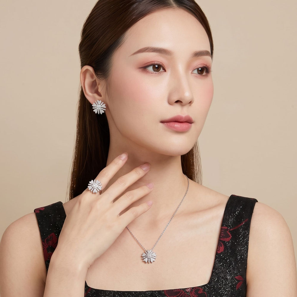 The Radiant Daisy Sparkle Set with Ring