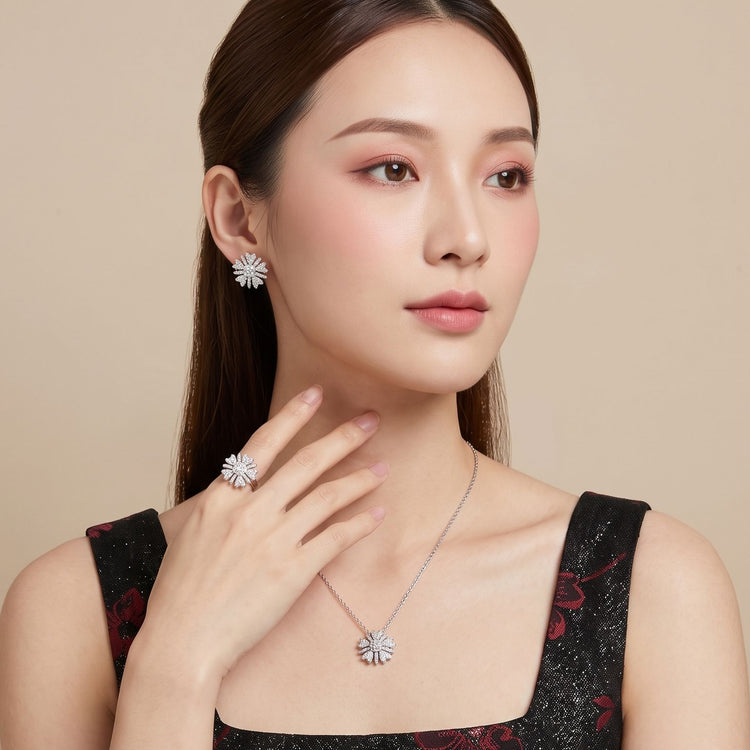 The Radiant Daisy Sparkle Set with Ring