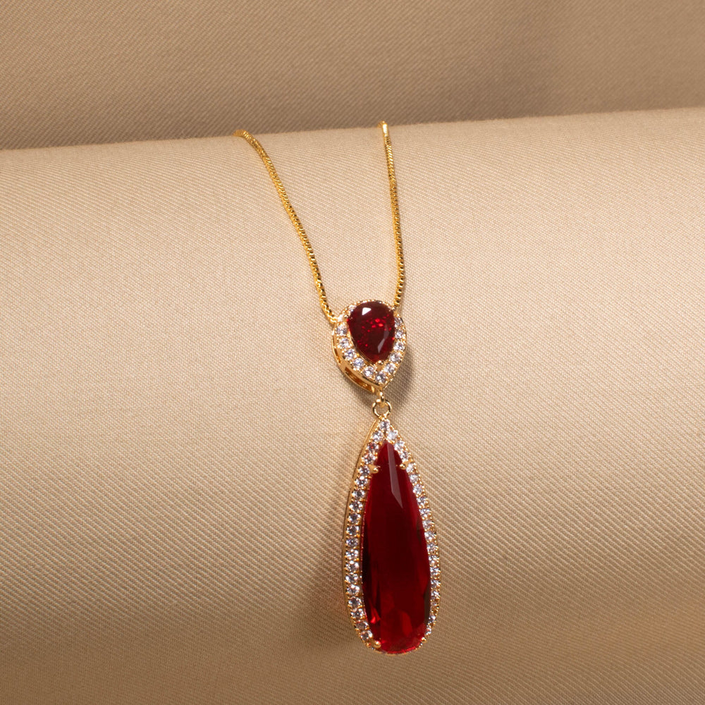 The Ruby Drama Pendant Set