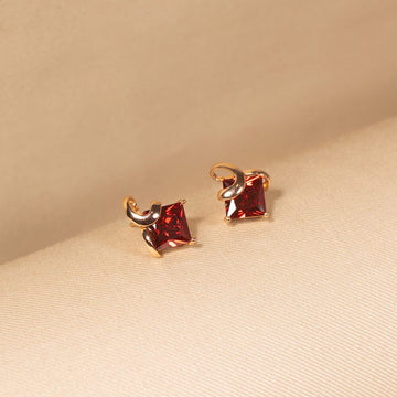 The Ruby Kiss Studs - Minima Collection