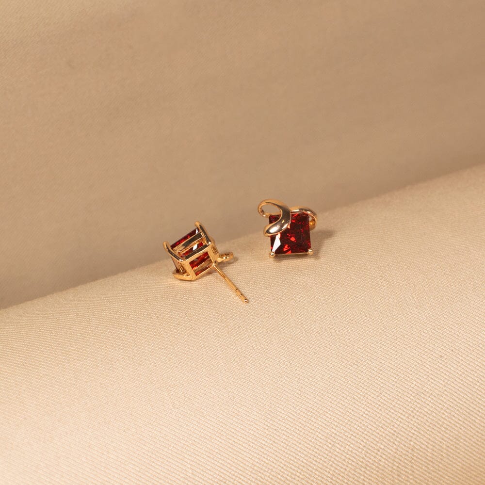 The Ruby Kiss Studs - Minima Collection
