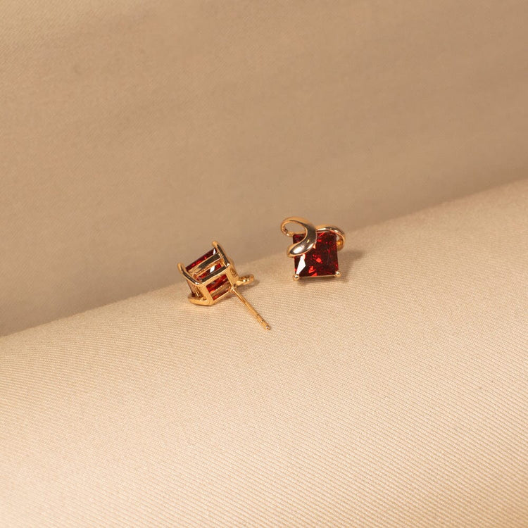 The Ruby Kiss Studs - Minima Collection