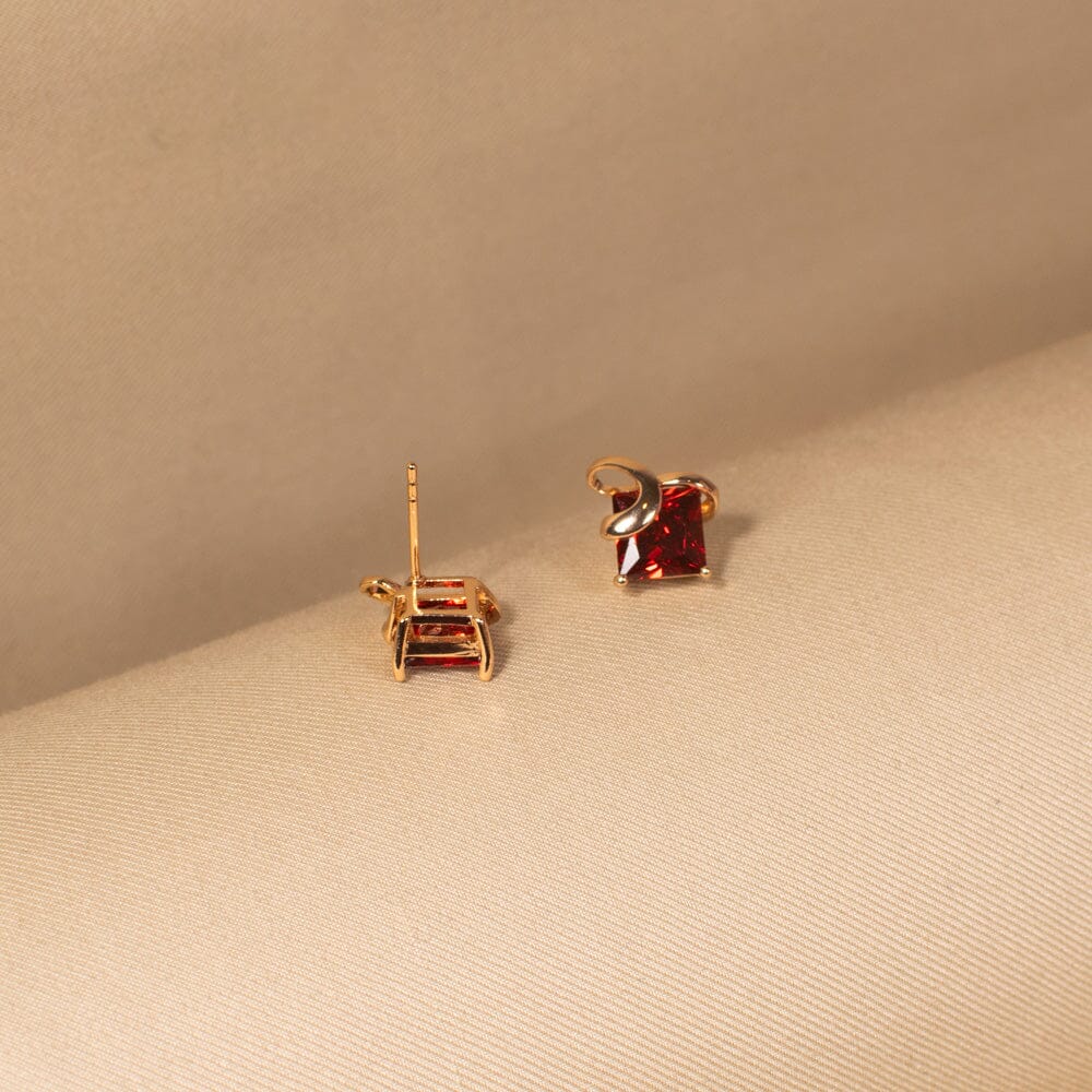 The Ruby Kiss Studs - Minima Collection