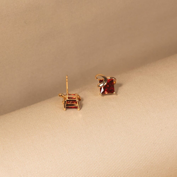 The Ruby Kiss Studs - Minima Collection