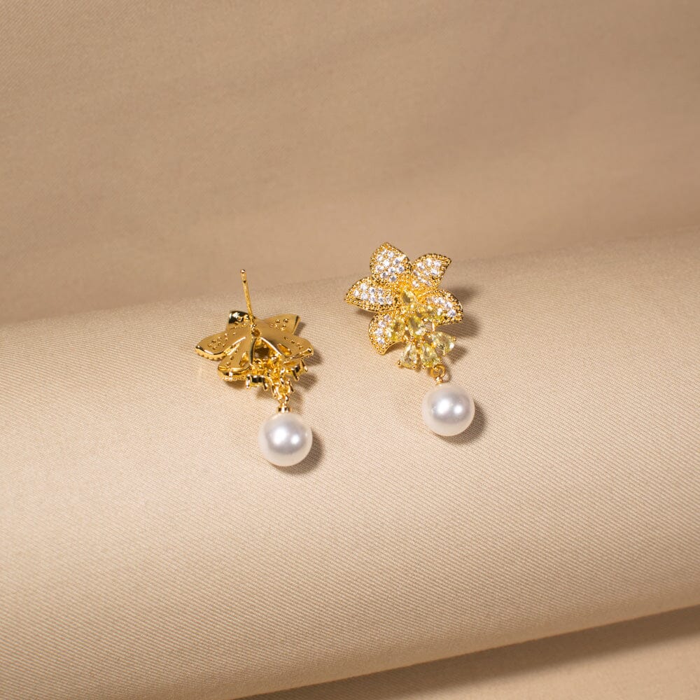 The Sakura Bloom Earrings - Yellow