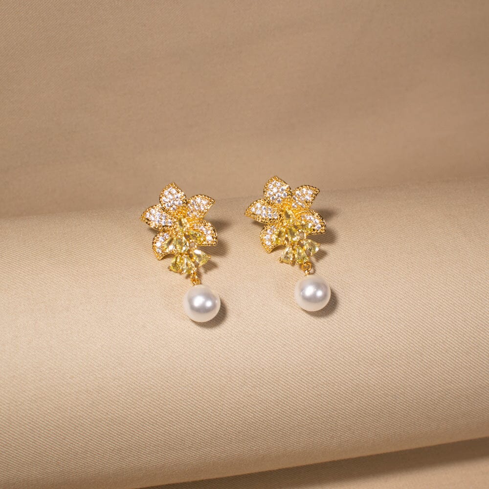 The Sakura Bloom Earrings - Yellow