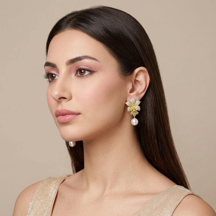 The Sakura Bloom Earrings - Yellow