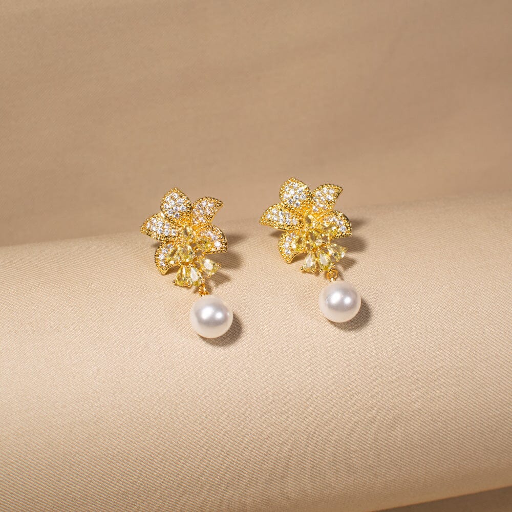 The Sakura Bloom Earrings - Yellow