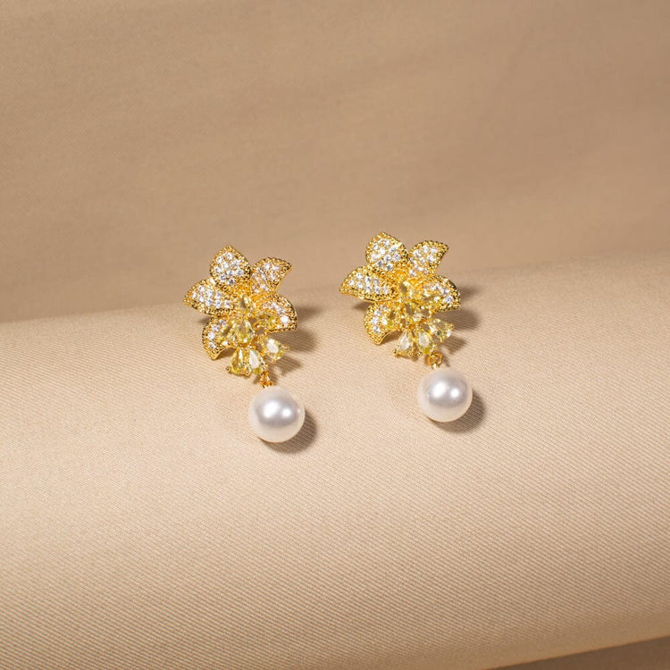 The Sakura Bloom Earrings - Yellow