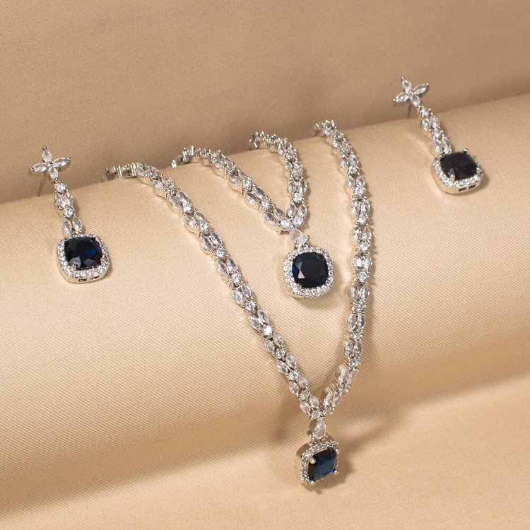 The Sapphire Serenade Necklace Set