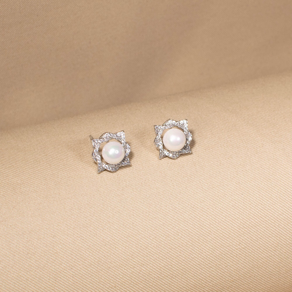 The Silver Origami Pearl Set with Ring