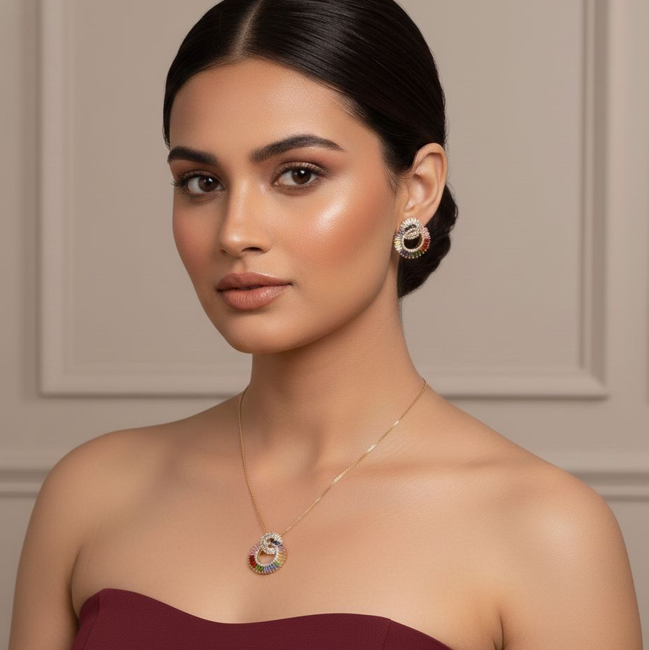 The Spectrum Ring Pendant Set - Glint Collection