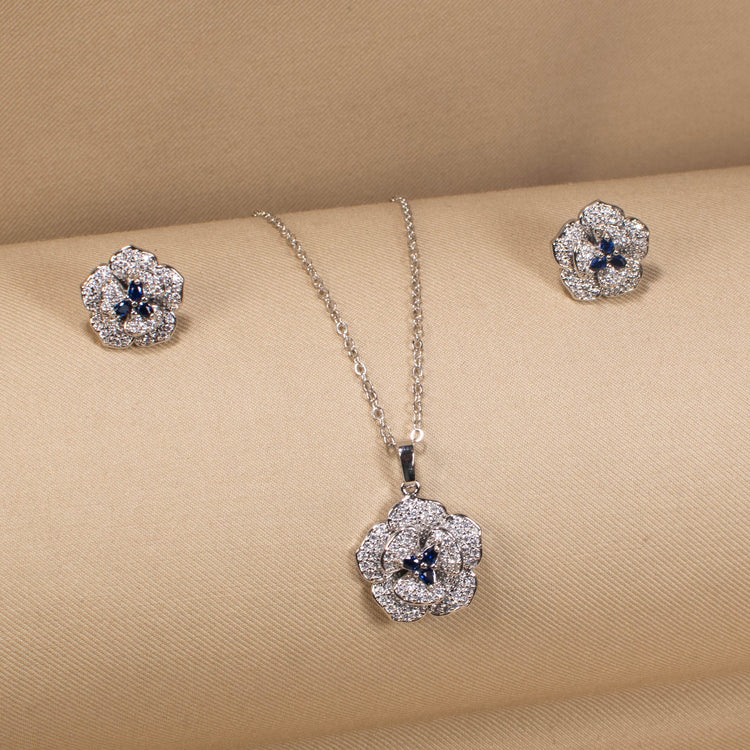 The Starry Night Flower Pendant Set