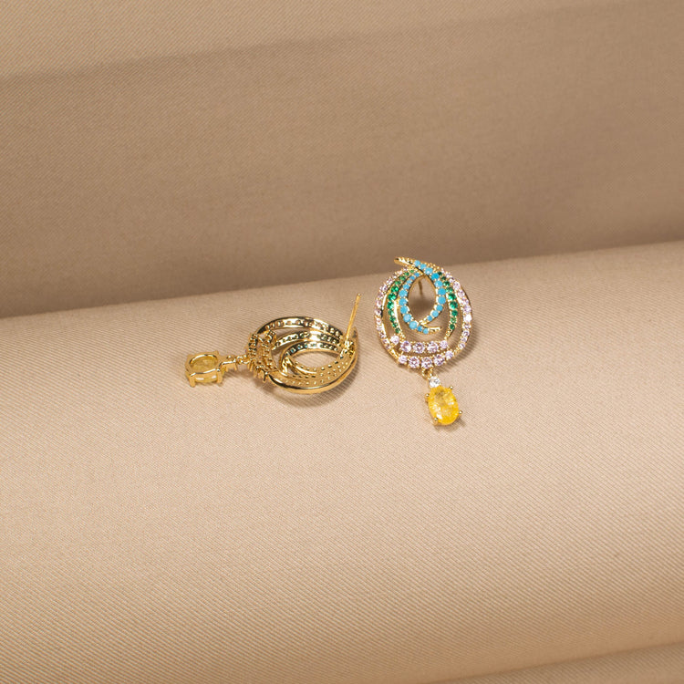 The Sunlit Swirl Symphony Earrings