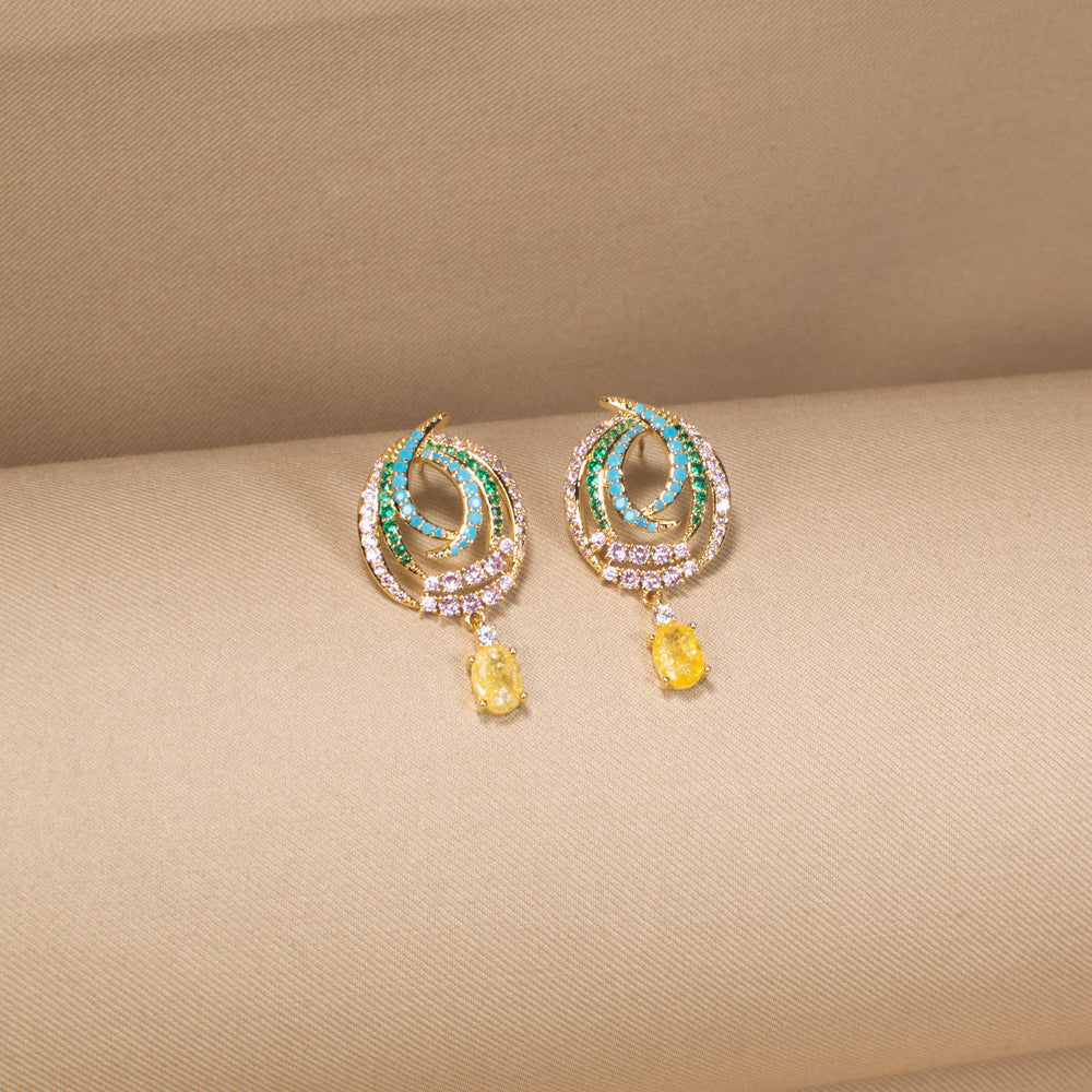The Sunlit Swirl Symphony Earrings