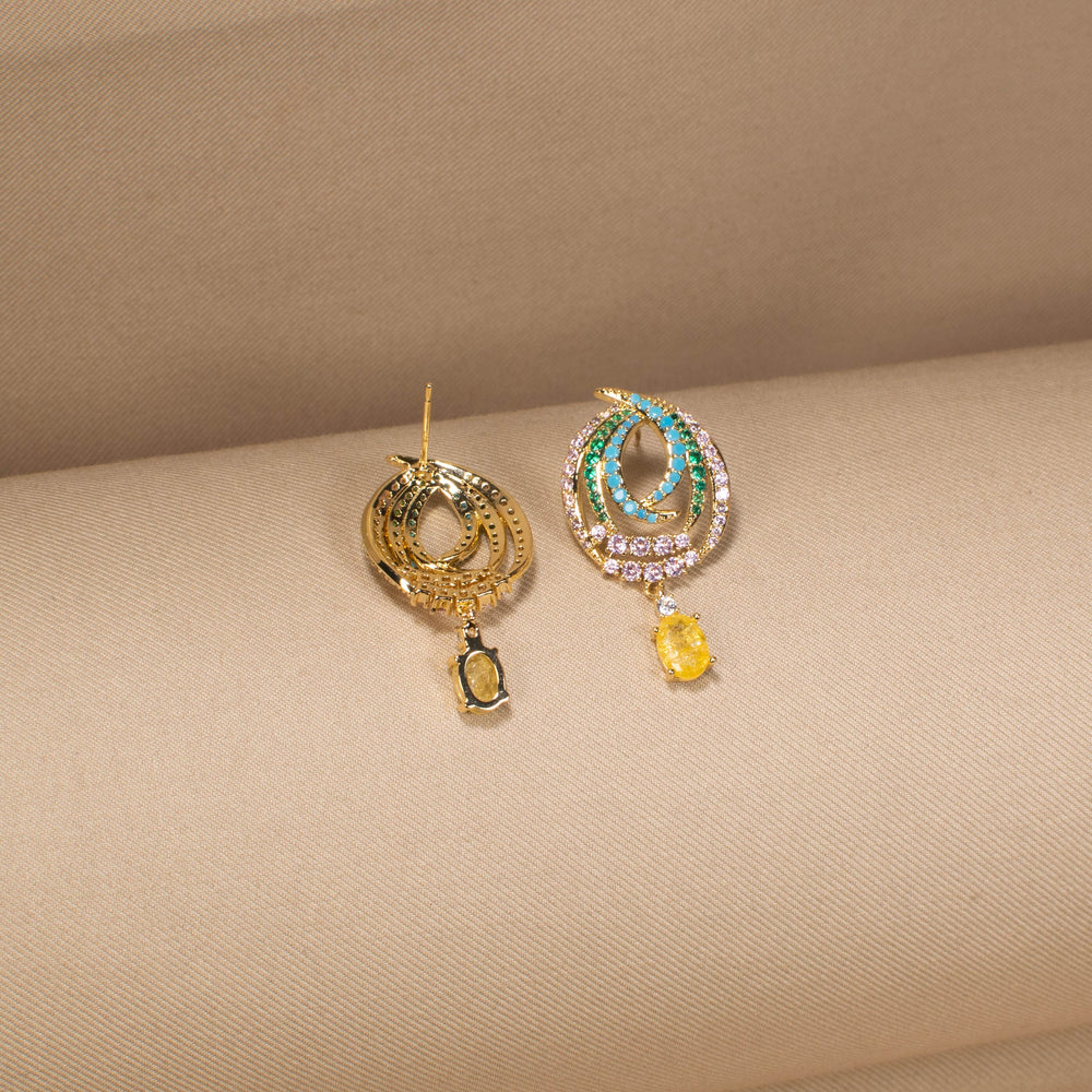 The Sunlit Swirl Symphony Earrings
