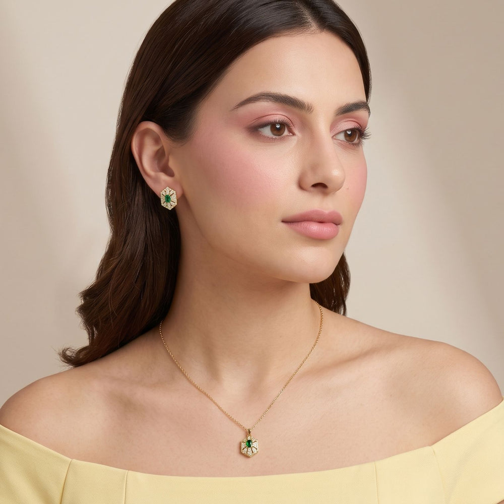 The Verdant Sunburst Pendant Set