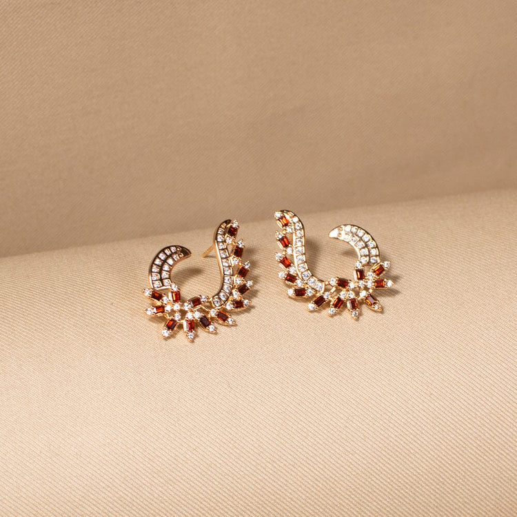 The Willow Wreath Studs - Red