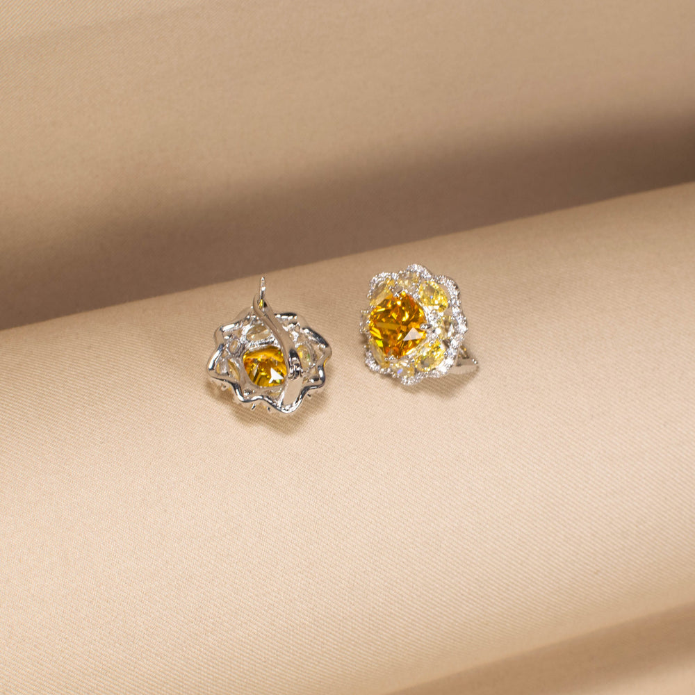 The Yellow Peony Sparkle Studs