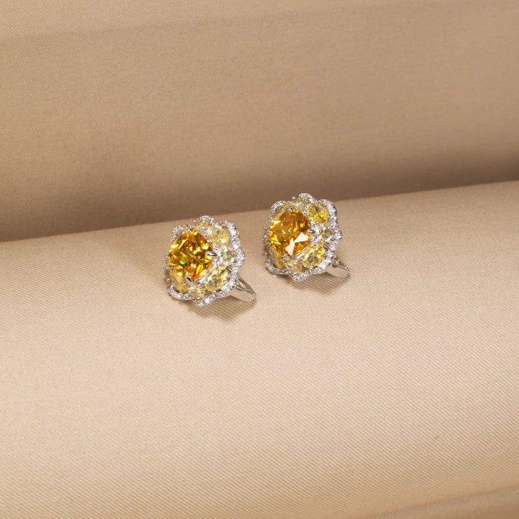 The Yellow Peony Sparkle Studs