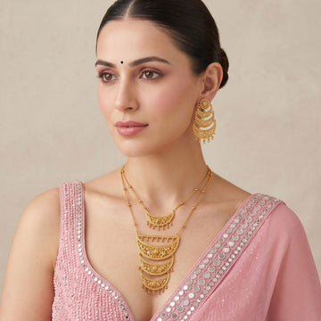 Tiered Chandbali Necklace Set