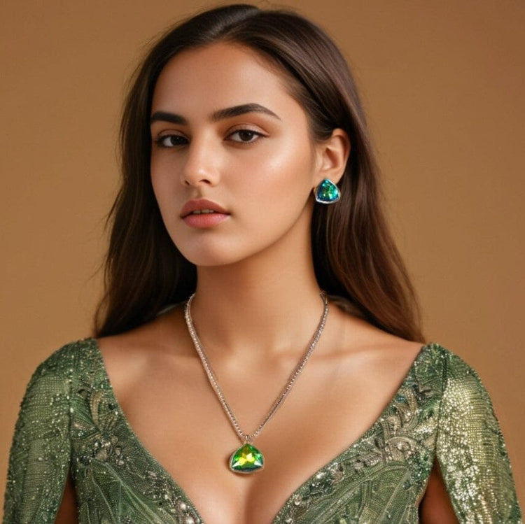 Trio Necklace Set - Green - Edgy Collection