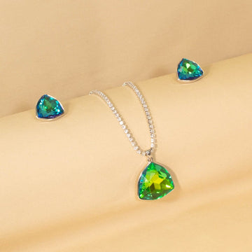 Trio Necklace Set - Green - Edgy Collection