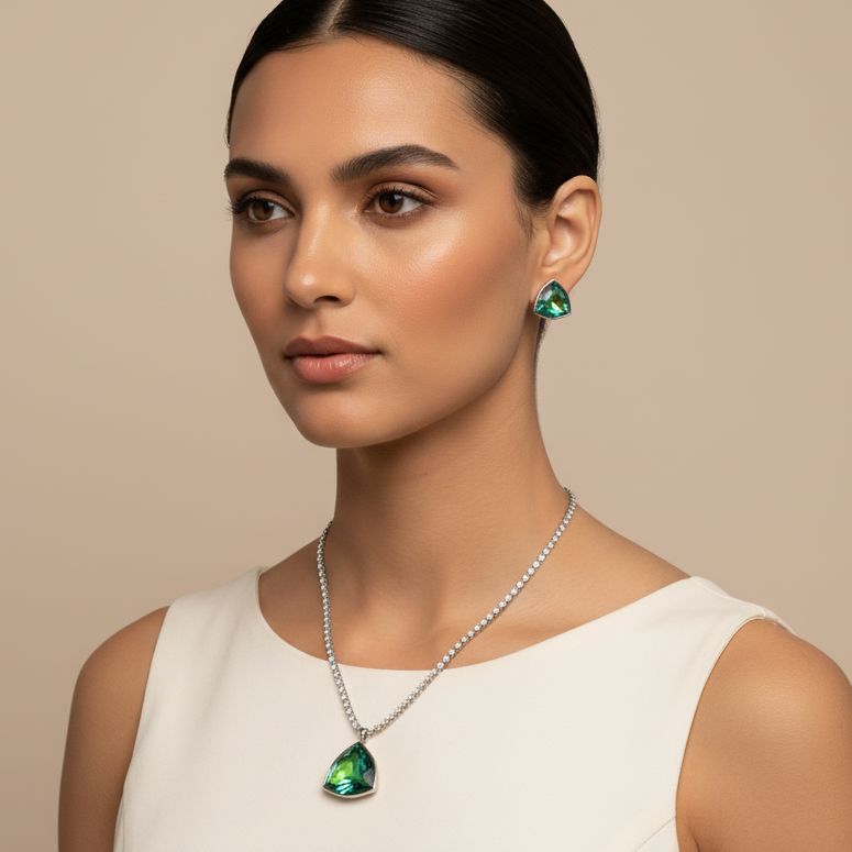 Trio Necklace Set - Green - Edgy Collection