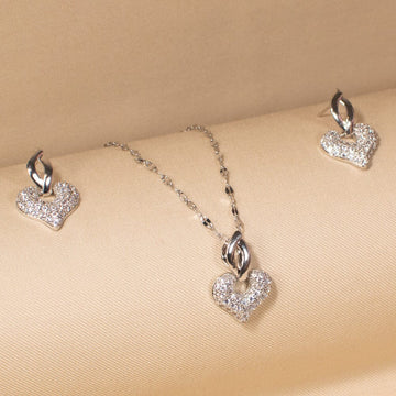 Twilight Heart Pendant Set - Silver- Edgy Collection