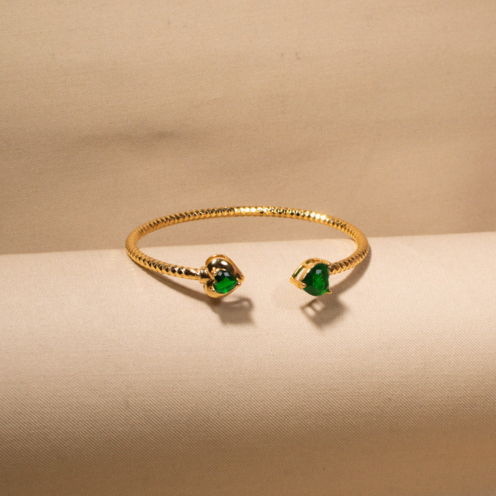 Twin Flame Emerald Bangle