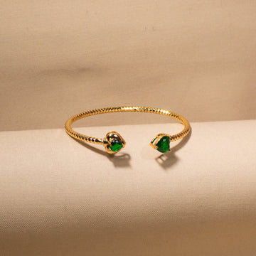 Twin Flame Emerald Bangle