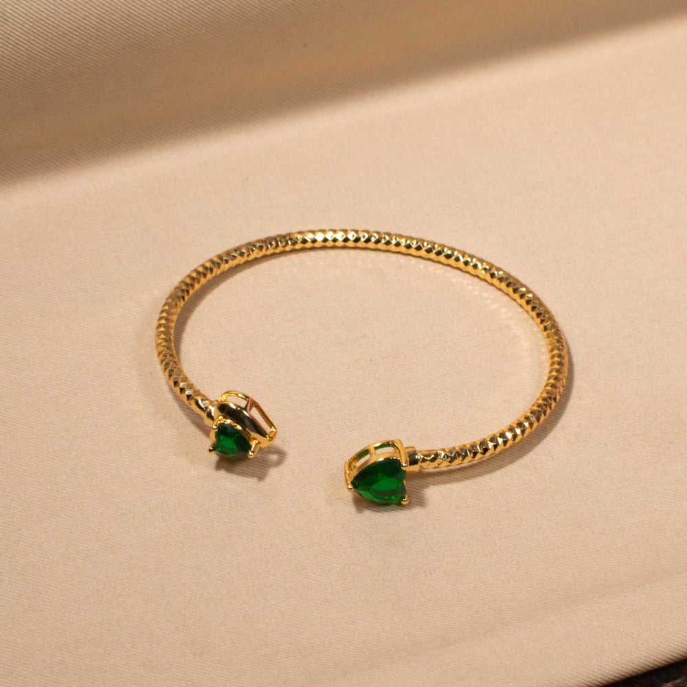 Twin Flame Emerald Bangle