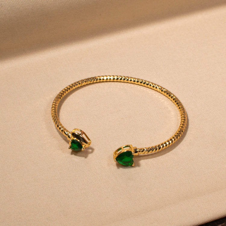 Twin Flame Emerald Bangle