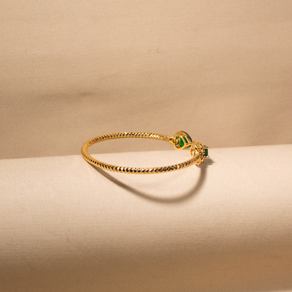 Twin Flame Emerald Bangle