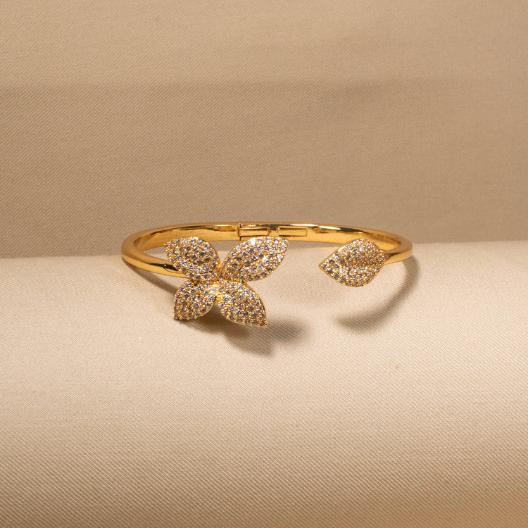 Twin Florals Cuff Bracelet
