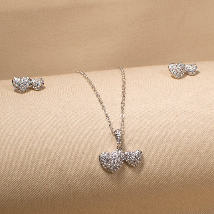 Twin Hearts Radiance Pendant Set