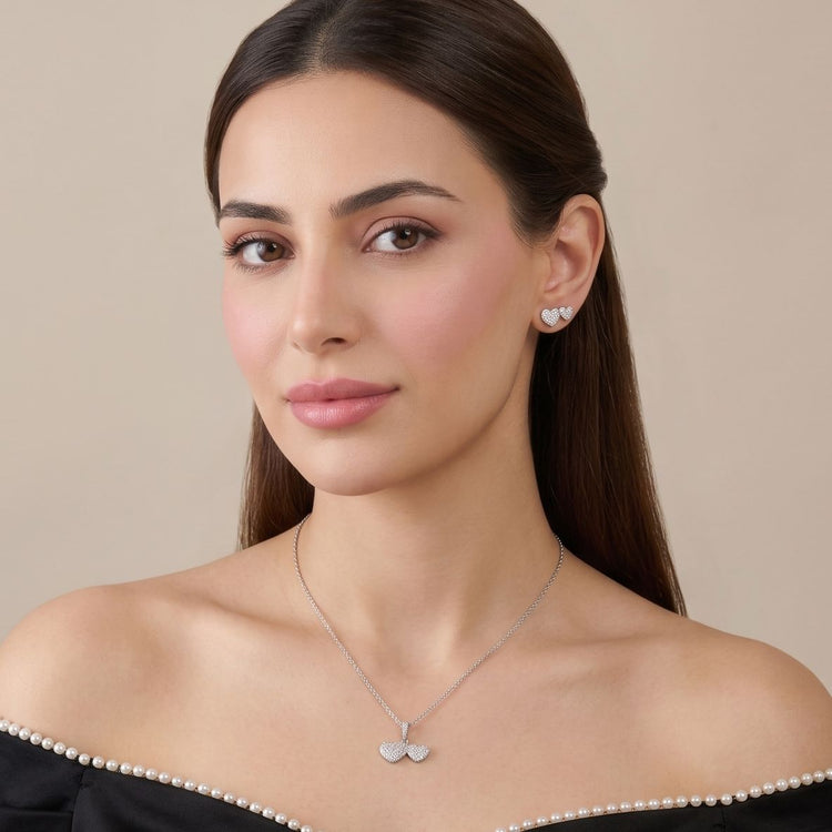 Twin Hearts Radiance Pendant Set