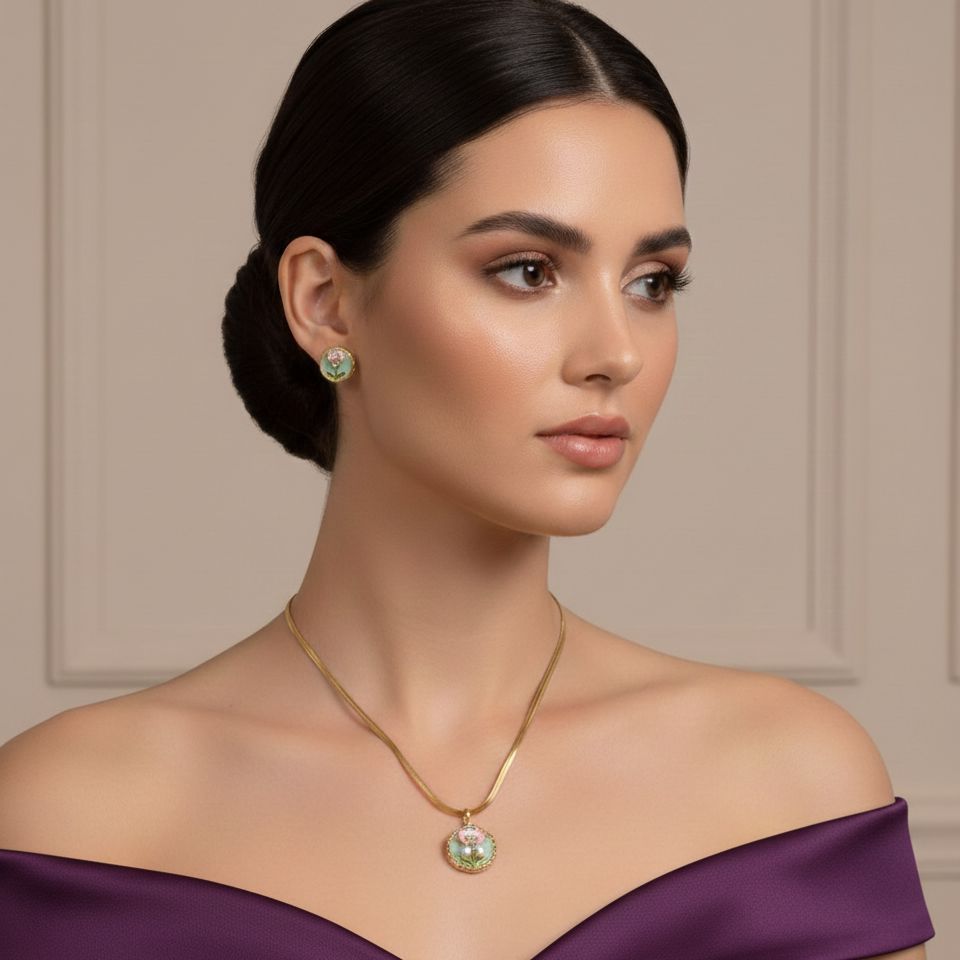 Vanessa Pendant Set-Green