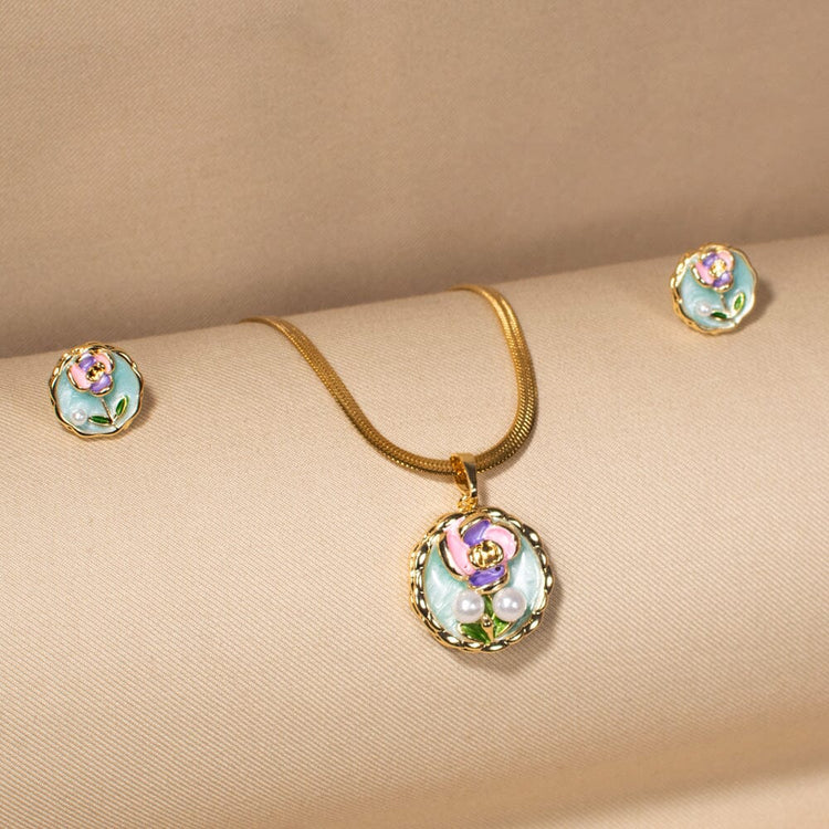 Vanessa Pendant Set-Green