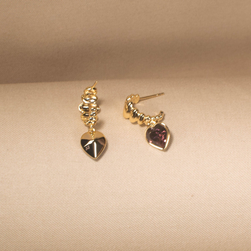Velvet Heart Huggie Earrings