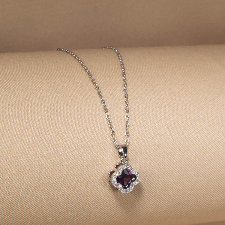 Velvet Lucky Clover Pendant Set
