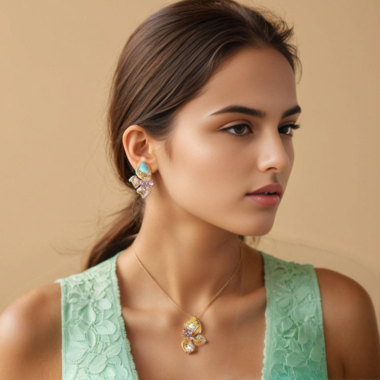 Vibrant Blooms Yellow Pendant Set  - Nature Collection